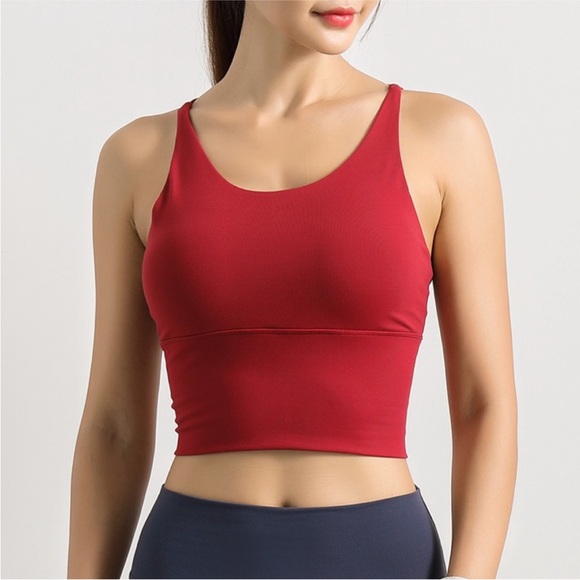 Red Racerback Sports Bra - Picture 2 of 9